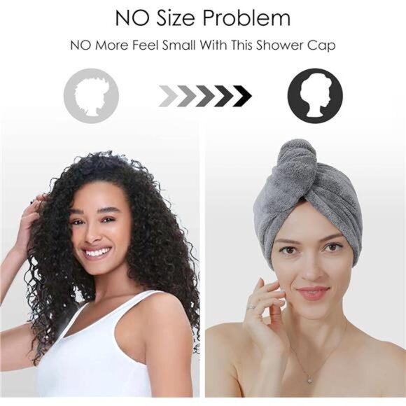 5 Pack Thicken Microfiber Hair Towel Wrap for Women - Elastic Loop - Picture 13 of 16